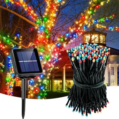 Luces De Navidad Con Panel Solar 100 Led